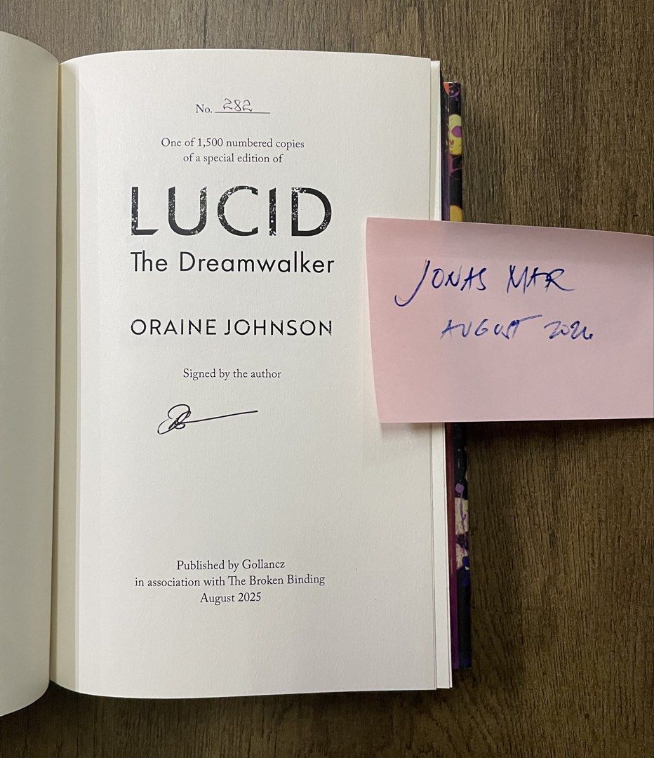 Broken Binding Lucid The Dreamwalker by Oraine Johnson - Signed Special Edition (Category: Storybooks) located in Davao. Submitted by jrdients (Listing ID 1454028443, Image 3). Description: - TBB Edition - Limited Copy: Number 286 of only 1,500 worldwide.