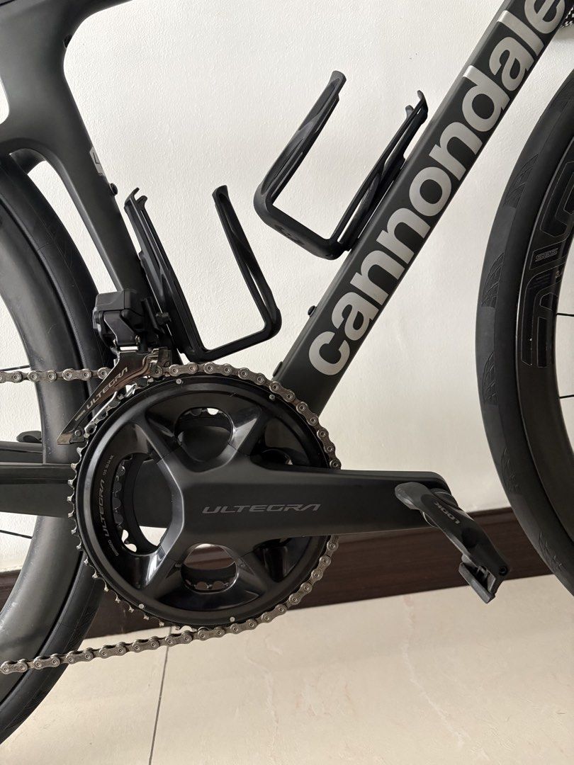 Cannondale SS EVO HiMod Road Bike (Category: Bicycles) located in Mandaluyong City. Submitted by mia_i. (Listing ID 1454058724, Image 3). Description: - Cannondale SuperSix EVO HiMod (Smoke Black, size 44; 2024) - Shimano Ultegra Di2 R8170 with Left-Side 4iiii PRECISION 3+ Powermeter (crank length 165) - Enve SES 3.4 wheelset - Enve Aero in-route stem and handlebar P320,000 Less than 20 rides RFS: back to gravel.