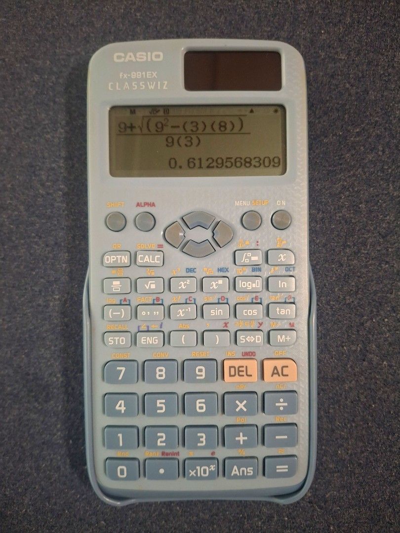 CASIO Scientific Calculator Original|| fx-991EX CLASSWIZ (Category: Office & Business Technology) located in Quezon City. Submitted by misc.100 (Listing ID 1454077480, Image 1). Description: CASIO Scientific Calculator Original|| fx-991E X CLASSWIZ - used in highschool - still in excellent condition - not bought from Shop ee / Laz ada - have a photo of receipt.