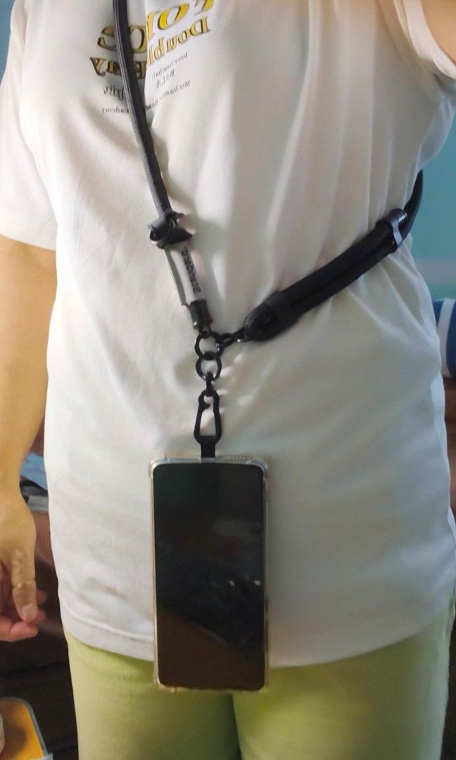 CELLPHONE HOLDER STRAP set (Category: Mounts & Holders) located in Rizal. Submitted by baltiq (Listing ID 1454179943, Image 3). Description: 2pc. Cellphone holder strap, all black 👉thick & durable cp holder. everyday carry, great travel buddy! 📌Auth. Standard brand from Japan 📌includes 2 pcs. cp holder straps(see pics) 📌very thick straps 0.39in./10mm., adjustable 📌all black hardwares; includes holder/hook for purse, shades/eyeglasses 💰MOP: 