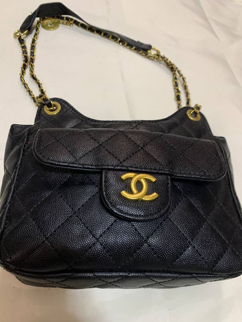 Chanel 5 Small Hobo Bag (Category: Luxury Bags & Wallets) located in Manila. Submitted by iya.shen (Listing ID 1454084533, Image 1). Description: Chanel 5 Small Hobo Bag With box and card.