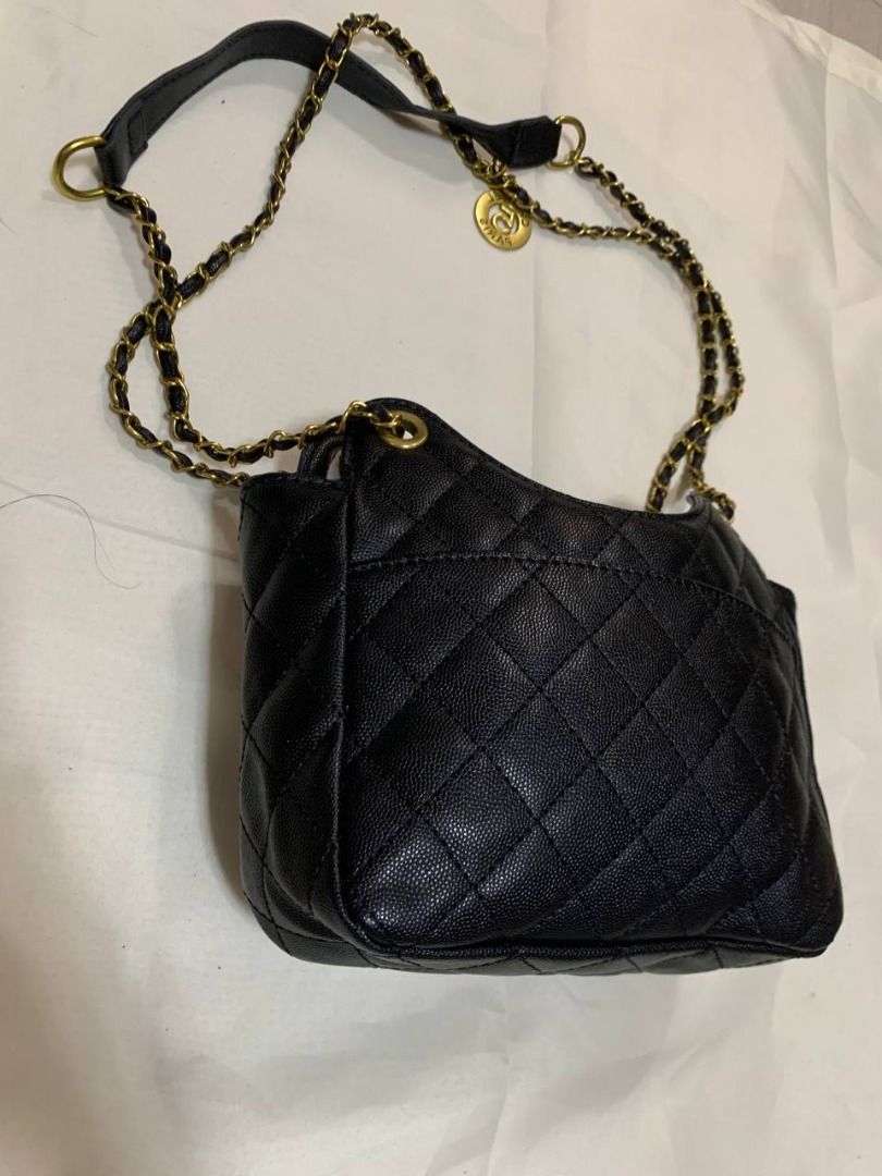 Chanel 5 Small Hobo Bag (Category: Luxury Bags & Wallets) located in Manila. Submitted by iya.shen (Listing ID 1454084533, Image 3). Description: Chanel 5 Small Hobo Bag With box and card.