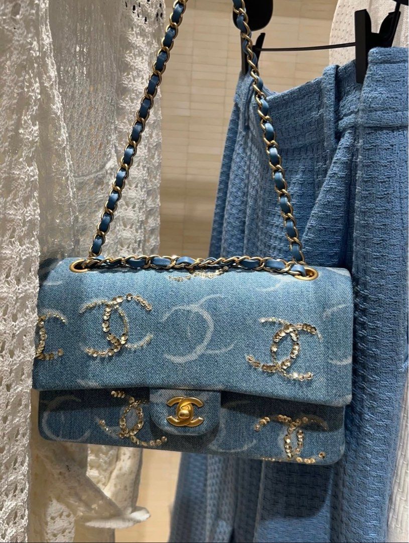 Chanel Flap Denim (Category: Luxury Bags & Wallets) located in Quezon City. Submitted by kingwolf824 (Listing ID 1454163693, Image 2). Description: Chanel flap denim. SUPER RARE! Leather interior. Coded. Can be sling bag and shoulder bag. Comes with dustbag only. No returns, No exchange, No refunds..