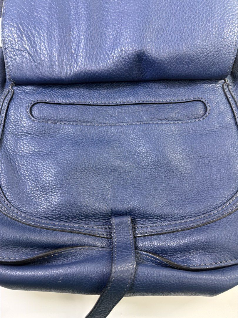 Authentic Chloe Marcie Medium Satchel Navy Blue Leather (Category: Luxury Bags & Wallets) located in Quezon City. Submitted by shoppingcartmnl (Listing ID 1454061495, Image 3). Description: - Authentic Chloe Marcie satchel - Deep navy blue pebbled leather - Gold hardware details - Top handle and detachable shoulder strap - Interior zip pocket and slip pocket - Dust bag and tags included - Great everyday bag.