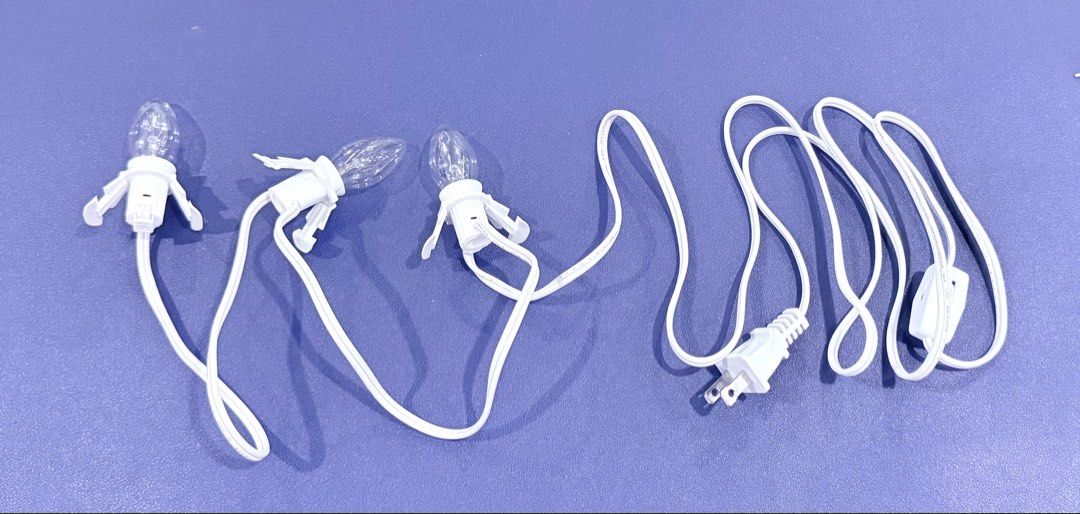 Christmas Village Lighting Accessories - Light Cord (Category: Lighting) located in Quezon City. Submitted by cheap_cheaper (Listing ID 1454050645, Image 2). Description: All Brand new, not old stock 3-in1 Light Metal Clip-in Light Cord with Clear Light Bulbs (3pcs) ₽400 * Measurements: 60cm from plug to switch, 90cm switch to bulb, 25cm bulb spacing; * Completely assembled 150cm white cord with On/Off Switch and fused end plug- ready to use! * S