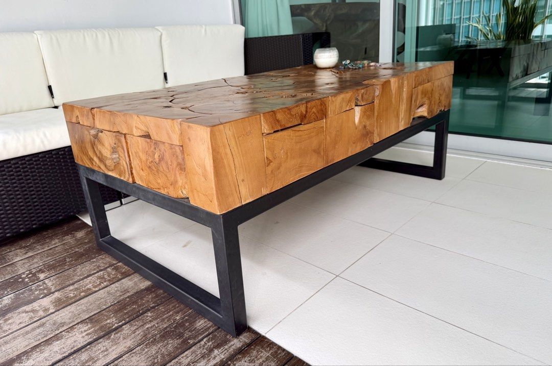 Coffee table (Category: Tables & Sets) located in Singapore. Submitted by daniel1969 (Listing ID 1454050674, Image 3). Description: Wooden coffee table with metal legs Length: 120 cm Width: 70 cm Hight : 49 cm Pay by cash, collection at Kovan residences .