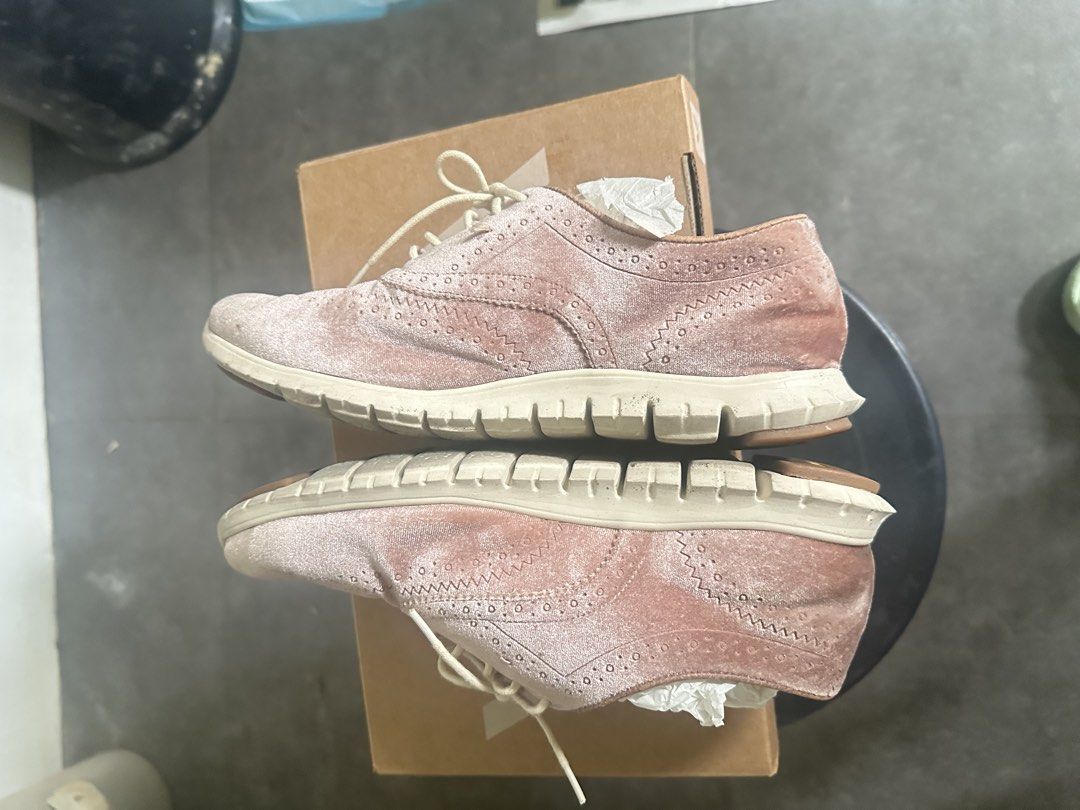 Cole Haan Zerogrand Wingtip Oxford Shoes (Category: Dress Shoes) located in Paranaque City. Submitted by macc07 (Listing ID 1454062284, Image 2). Description: - Cole Haan Zerogrand wingtip oxfords - Unique pinkish velvet material - Classic lace-up style - Comfortable sole for all-day wear - Versatile for casual and smart casual outfits - Shows some signs of wear on material and soles - Plenty of life remaining Bought in the usa. .