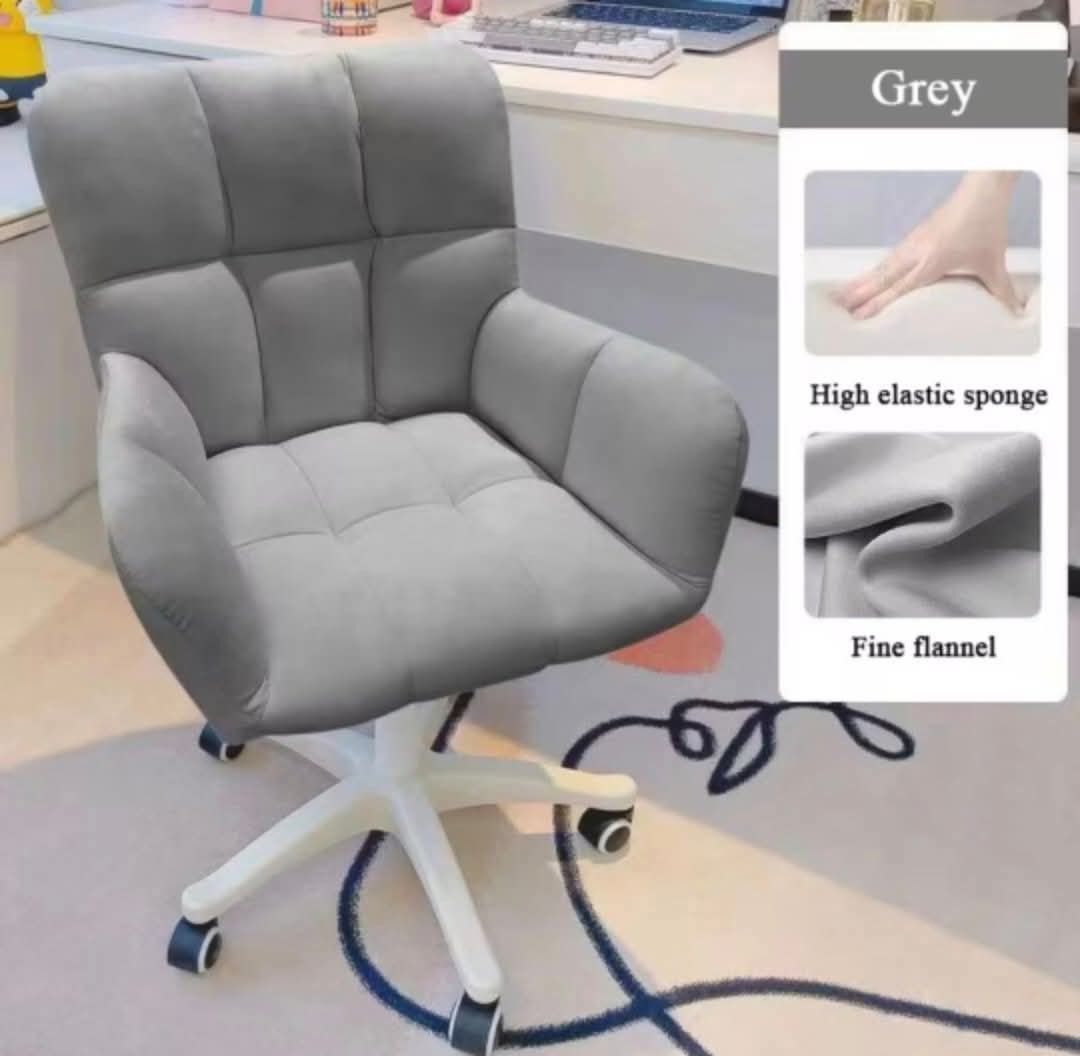 Comfortable Flannel Office Chair with High Elastic Sponge (Category: Office Furniture & Fixtures) located in Mandaluyong City. Submitted by carmy.94 (Listing ID 1454143205, Image 2). Description: - Super comfy office chair - Made with fine flannel and high elastic sponge for great support - Available in pink, grey, beige, and bean red - Perfect for your study or work desk - Swivels and has wheels for easy movement - Get yours today!.