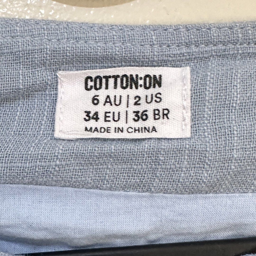 Cotton On Light Blue Linen Blend Skirt (Category: Shorts) located in Manila. Submitted by preamorph (Listing ID 1454085595, Image 2). Description: worn thrice linen blend fabric .