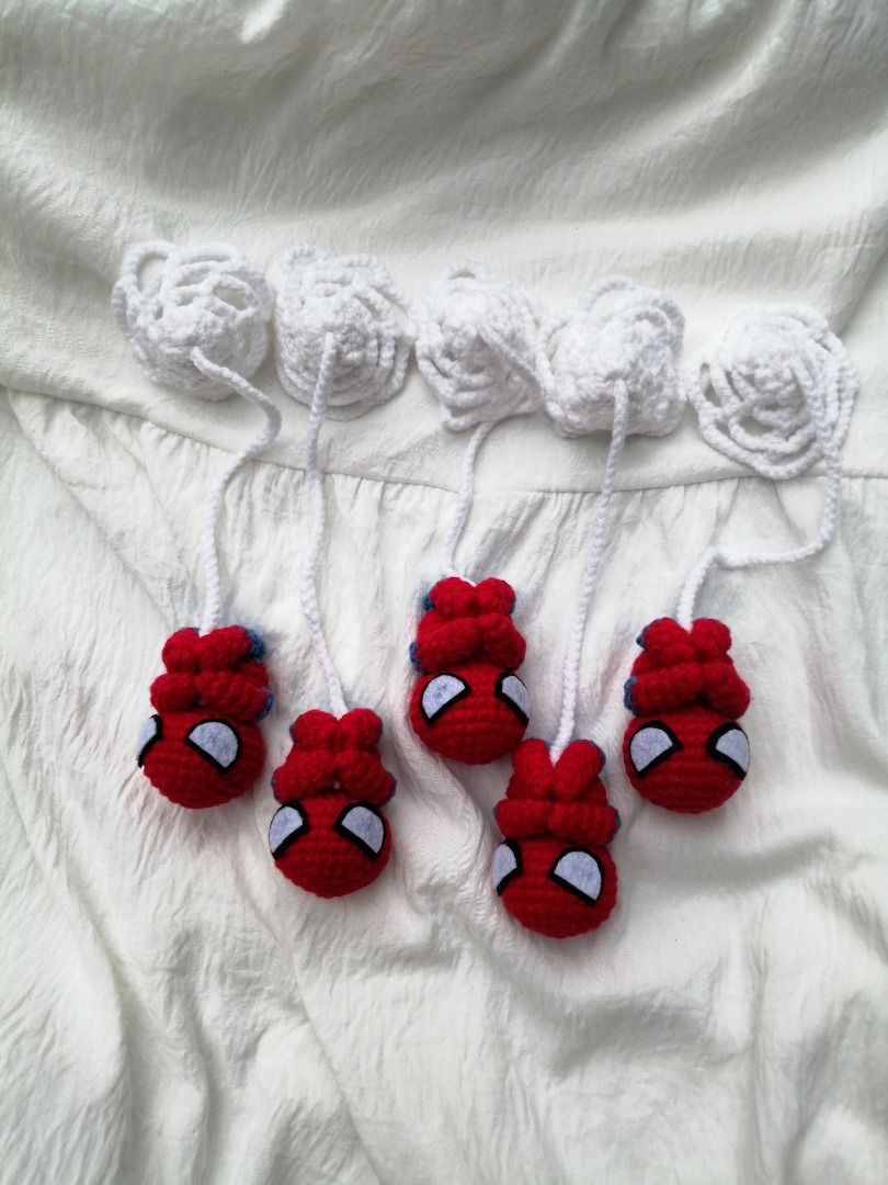 Crochet Spider-Man with web keychain (Category: Handmade Craft) located in Quezon City. Submitted by fangirlcams (Listing ID 1454121351, Image 1). Description: ONHAND ITEMS: 4PCS AVAILABLE 350 each Open for multiple or bulk orders. Open for any customize dolls/plushies. Send us clear photos for reference. 100% Handmade LOCATION : QUEZON CITY MOP : Maribank, Gotyme MOD : LALAMOVE GRAB LBC J&T You can also visit our pages for inquiries. IG: @gantsi