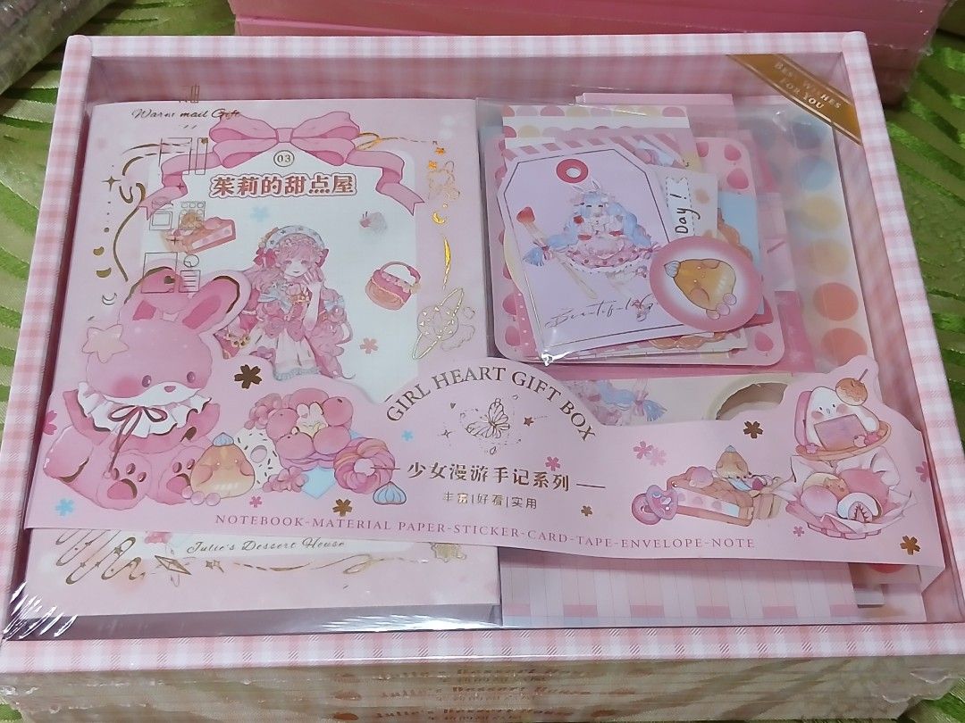Cute Journaling Kit #Giftset #Journalkit (Category: Stationery & School Supplies) located in Paranaque City. Submitted by jonahzter_0821 (Listing ID 1454027802, Image 1). Description: - Adorable Journaling kit, gift set perfect for journaling and scrapbooking. - Includes notebook, stickers, washi tape, and other journaling essentials. - Choose from charming themes: Pink Bunny, Purple Galaxy, or Cupcake. - All items are brand new, sealed, and unus