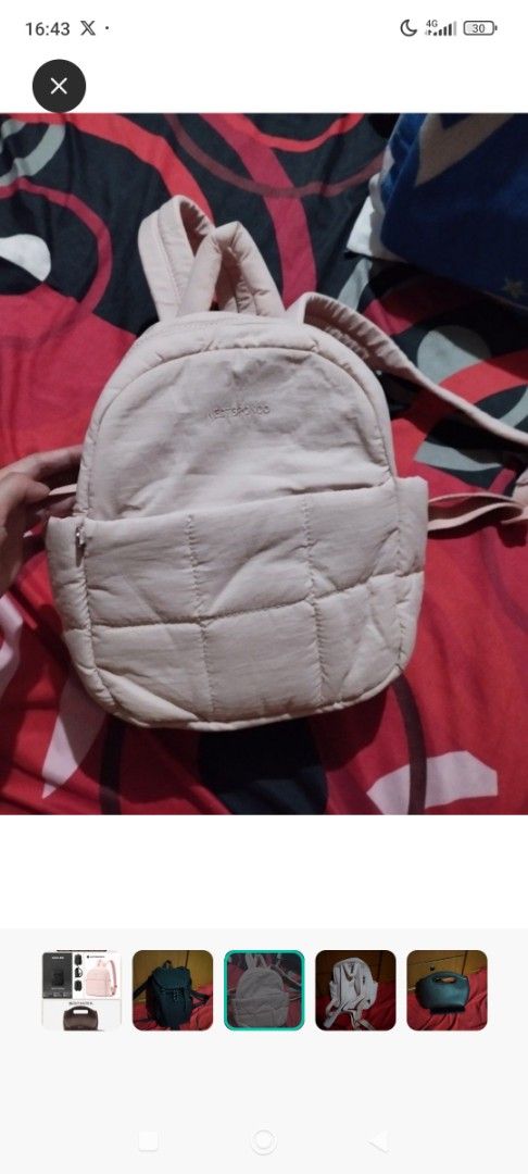 DECLUTTERING SALE WESTBRONCO Quilted Puffer Mini Backpack Pink (Category: Backpacks) located in Manila. Submitted by jeoslvra (Listing ID 1454087638, Image 2). Description: - Cute pink mini backpack from WESTBRONCO - Puffer style, very lightweight - Features a small front zip pocket - Includes a cute pompom charm - Ideal for carrying everyday essentials.