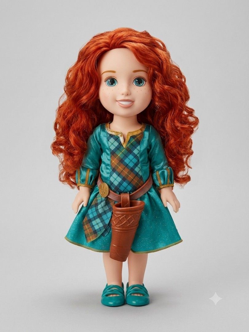 Disney Brave Merida Toddler Doll (Category: Figurines & Statues) located in Manila. Submitted by epicmountain-f20453 (Listing ID 1454100100, Image 1). Description: - Merida doll from Disney's Brave - Signature curly red hair and blue eyes - Wears iconic green dress with plaid accents - Includes a quiver - Ready for adventure! - Great gift for any fan of the movie.
