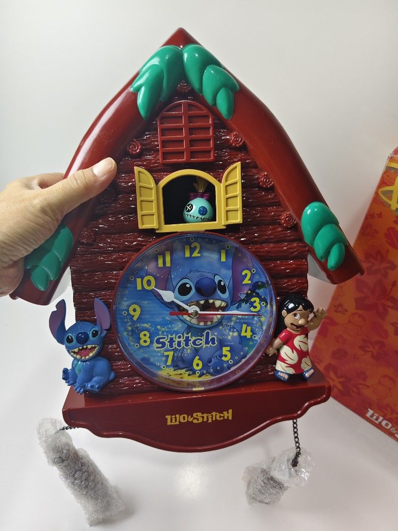 Disney Lilo & Stitch Cuckoo Wall Clock (Category: Clocks) located in Las Pinas. Submitted by mommy_14 (Listing ID 1454055263, Image 3). Description: - Adorable Lilo & Stitch cuckoo wall clock - Features Stitch and Lilo figures - Fun design with Stitch on the clock face - Comes in its original Disney box - Ideal gift for any Lilo & Stitch fan.