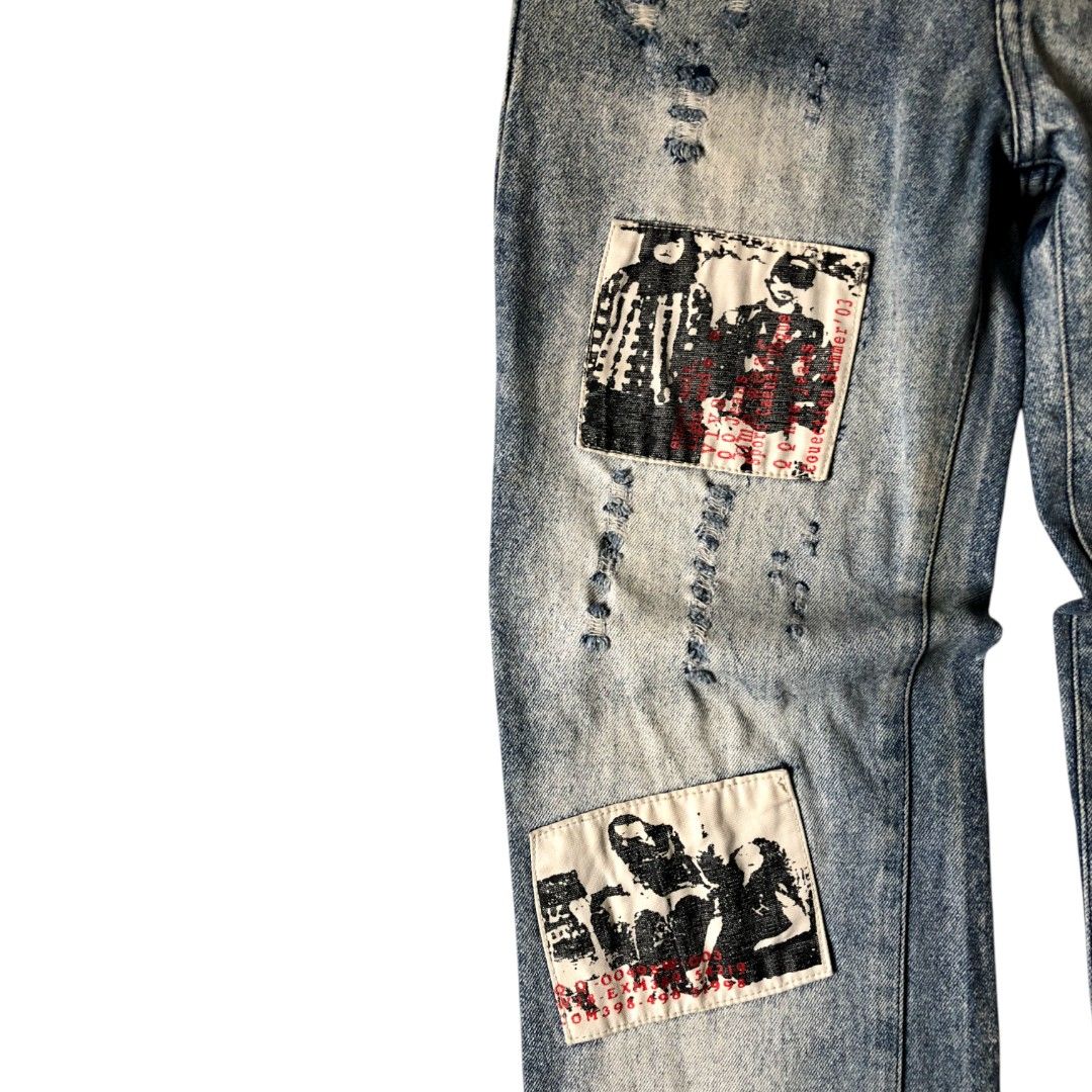 Distressed Patched Bootcut Jeans (Category: Jeans) located in San Fernando. Submitted by 7blunts (Listing ID 1454077464, Image 2). Description: W 28 L 39 H 7.