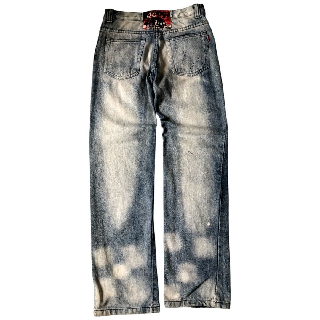 Distressed Patched Bootcut Jeans (Category: Jeans) located in San Fernando. Submitted by 7blunts (Listing ID 1454077464, Image 3). Description: W 28 L 39 H 7.
