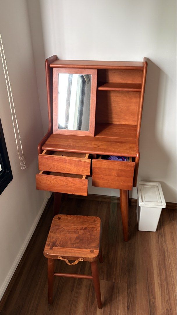 Dressing table (Category: Tables & Sets) located in Singapore. Submitted by jessicita (Listing ID 1454010060, Image 2). Description: Wooden dressing table W60 D50 H120 Seat H45 Kept in very good condition Self pickup .