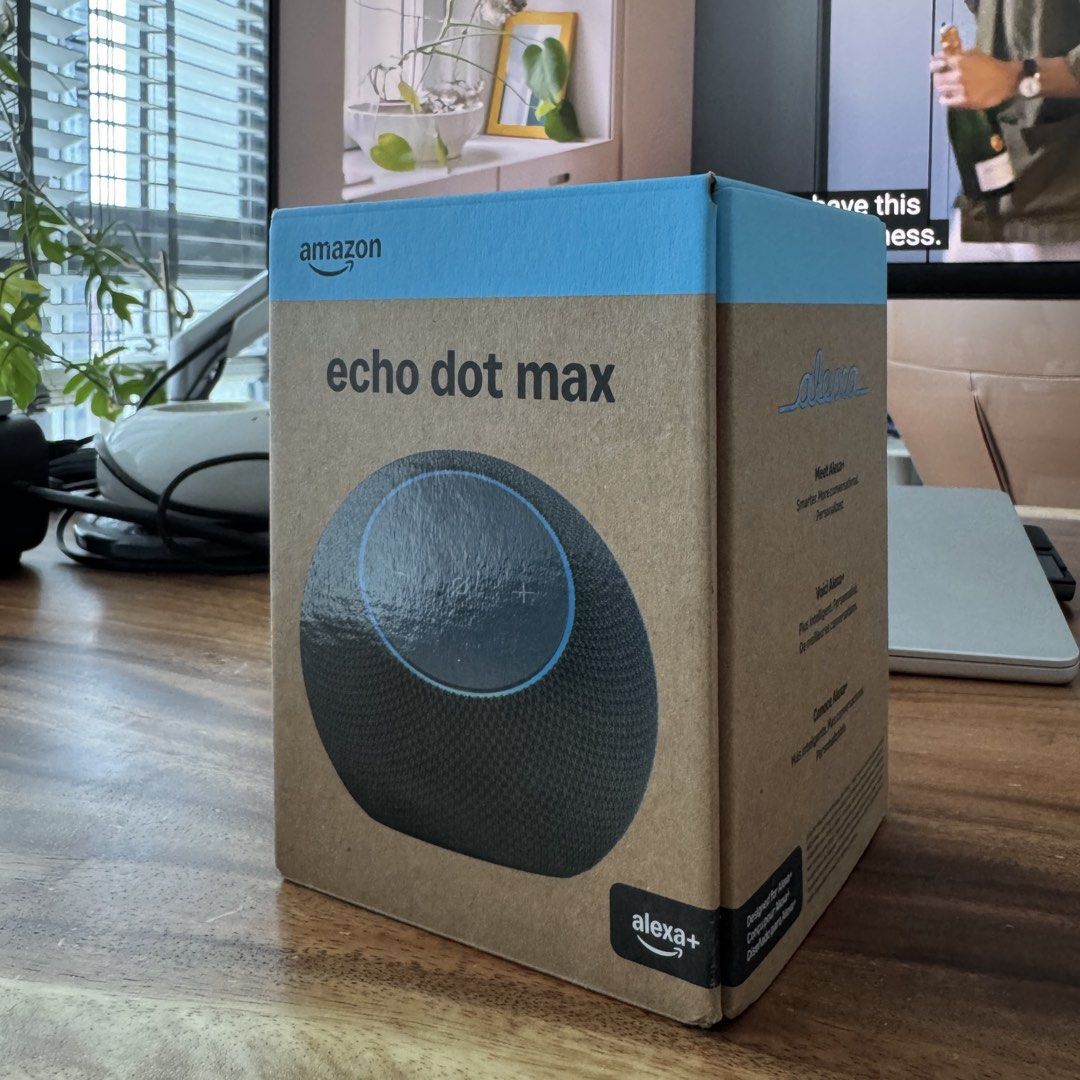 Echo Dot Max Zigbee (Category: Entertainment Systems & Smart Home Devices) located in Singapore. Submitted by evefyleafy (Listing ID 1454081171, Image 1). Description: Brand new Amazon Echo Dot Max Sealed and in original box. Graphite. Model supports zigbee. .