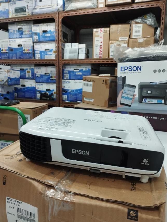 Epson EB-X51 Projector (Open Box and Dented Box) (Category: Projectors) located in Manila. Submitted by quickfire88 (Listing ID 1454057029, Image 1). Description: Create engaging classroom displays with the dynamic EB-X51 projector. Offering advanced 3LCD technology, this ultra bright projector delivers eye-catching, 3,800-lumen displays with native XGA resolution. Designed to enhance in-class collaboration, the EB-X51 projects from smart devices