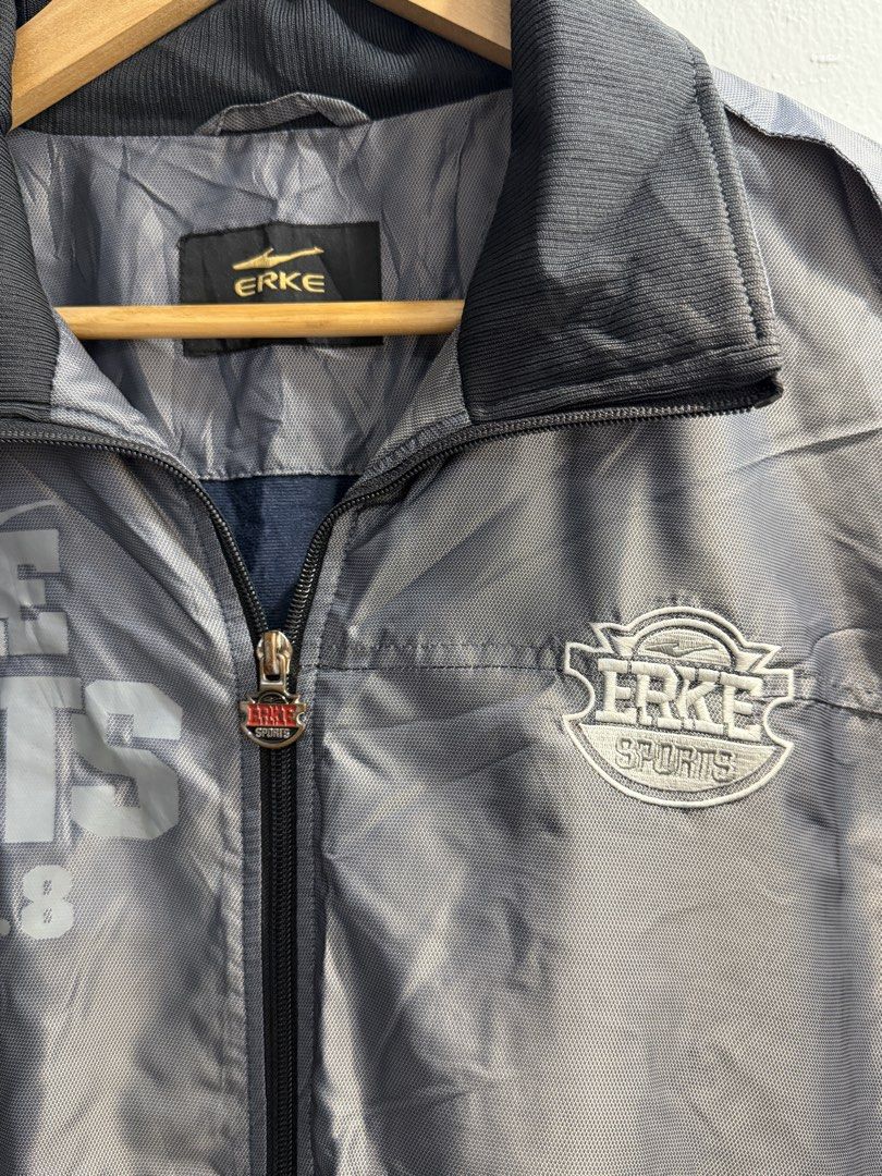 Erke jacket (Category: Coats, Jackets and Outerwear) located in Bulacan. Submitted by surewinstuff (Listing ID 1454181162, Image 3). Description: ERKE Sports Basketball Jacket — ₱550 Vintage / Y2K sporty vibe 🏀 Embroidered details 📏 28 × 24.5 Preloved, good condition PM for more pics & details..