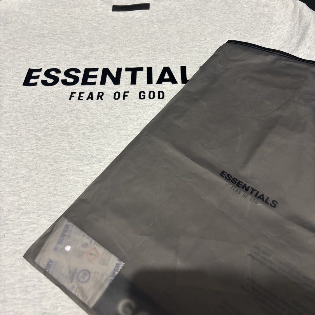 Essentials Light Oatmeal Tee (Category: Formal Shirts) located in Manila. Submitted by hiddentreasuresclo (Listing ID 1454023545, Image 3). Description: Authentic W/ original ziplock 27x22.