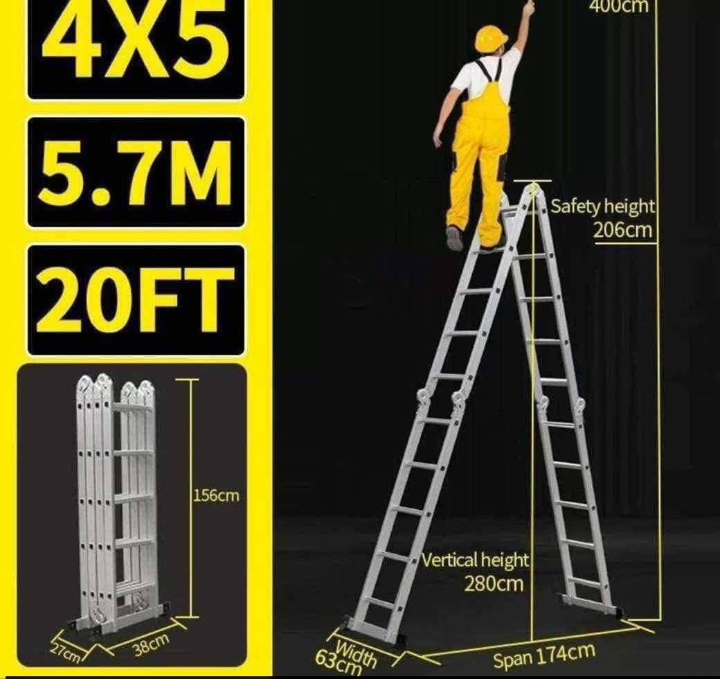 FOLDABLE LADDER (Category: Ladders & Steps) located in Manila. Submitted by saguittarian06 (Listing ID 1454072645, Image 2). Description: 4.7 M LADDER 📌 SIZE ：128 CM X 38 CM（FOLDED）.