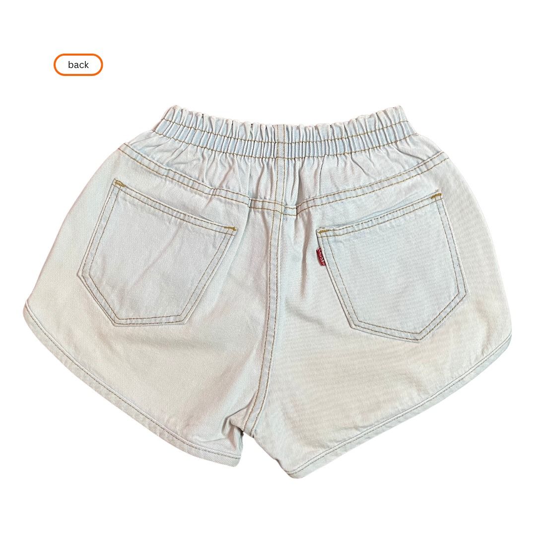 Gartered Light Wash Denim Shorts (Category: Shorts) located in Santa Rosa. Submitted by annydeclutters (Listing ID 1454149661, Image 3). Description: Size: L RFS: Decluttering.