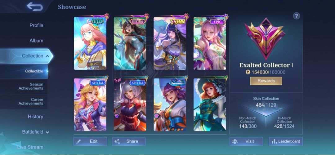 GIRLY MLBB ACCOUNT FOR SALE (Category: Game Gift Cards & Accounts) located in Manila. Submitted by maluvstine (Listing ID 1454163378, Image 1). Description: negotiable<3, need funds for school.