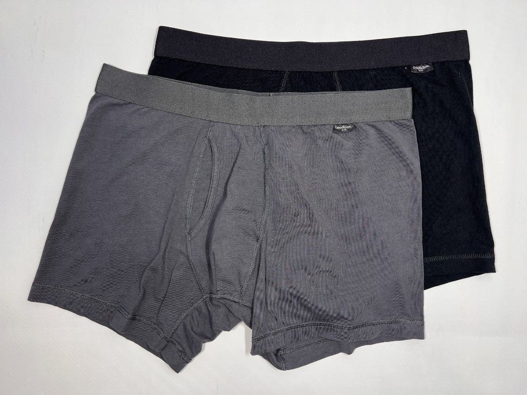 Goodfellow & Co. Boxer Briefs - Black & Gray (2-pack) (Category: Underwear) located in Manila. Submitted by karsonsilyobyrns (Listing ID 1454177430, Image 1). Description: BRAND: Goodfellow & Co. Size (Inch) ‼️Medida Size‼️ : W 32-38 Color Rate: 9.8/10 Condition: Like New Issue: None ‼️ Thrifted item — please manage your expectations, authenticity is not guaranteed (check photos for tags!) 🧼 Items have been stored or thrifted — we highly recomme