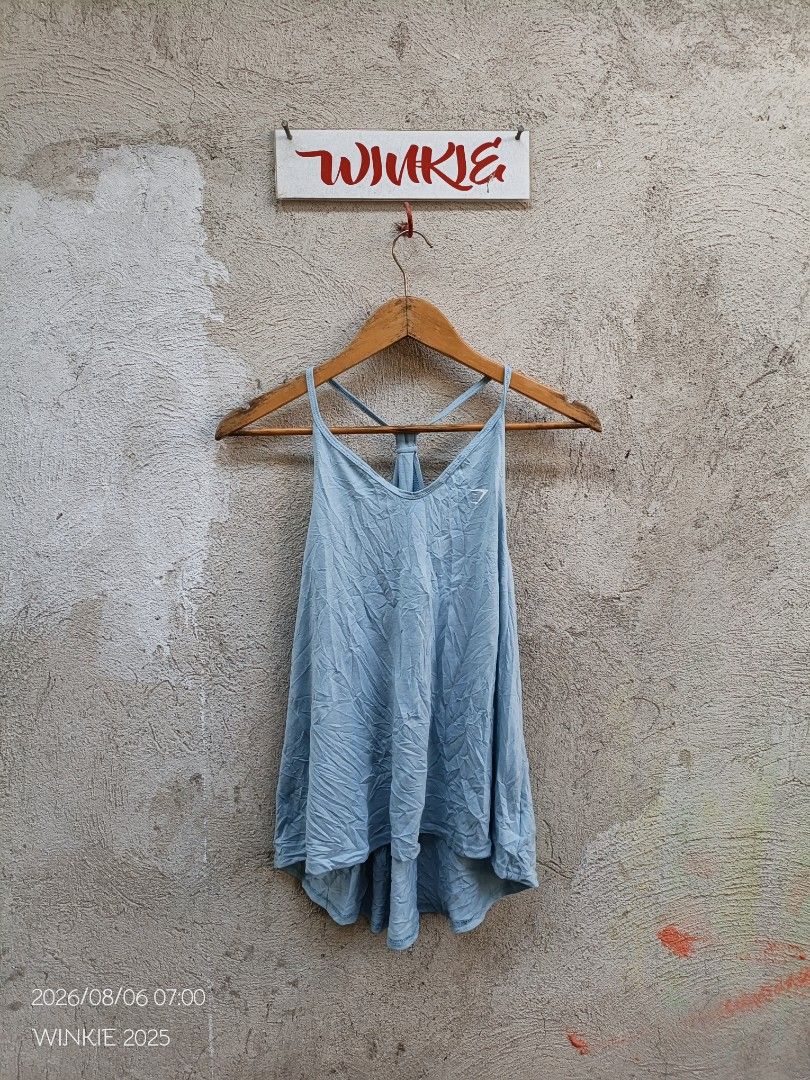 Gymshark Super Soft Tank Top - Light Blue - Size M (Category: Activewear) located in Buenavista. Submitted by lairdmixitems (Listing ID 1454062883, Image 1). Description: - Light blue Gymshark tank top - Super soft material - Racerback design - Oversized fit - Perfect for workouts or casual wear - Size: Medium - Worn only a few times.