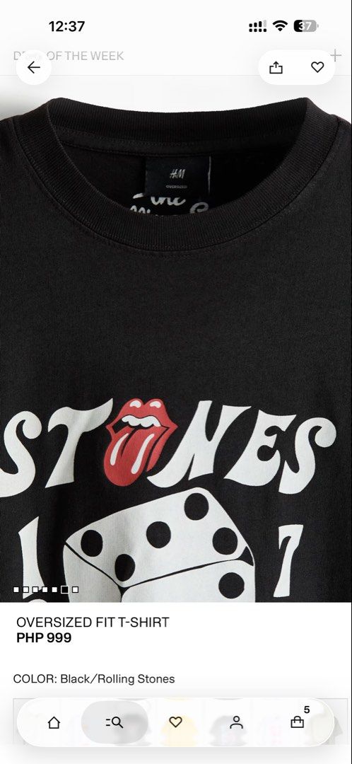H&M Rolling stones for men tshirt (Category: Tshirts & Polo Shirts ) located in Caloocan City. Submitted by storm4 (Listing ID 1454177865, Image 3). Description: Large.