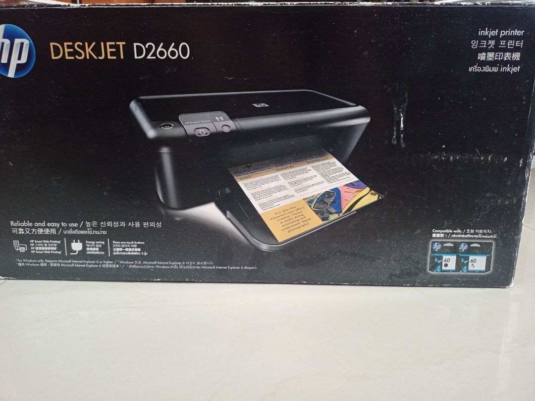 HP Deskjet D2660 (Category: Printers, Scanners & Copiers) located in Quezon City. Submitted by smorgasbord23 (Listing ID 1454062766, Image 2). Description: Please read: Full disclosure: Item was last used about 10 years ago. Rarely used. Nakadikit pa yung plastic cover sa taas ng printer. Naubusan lang ng ink. Meron ata sa s-h-o-p-e-e mura-mura pero sa mall alam ko last time nagtanong kami medyo mahal. But again, that was years ago. Meron na kami