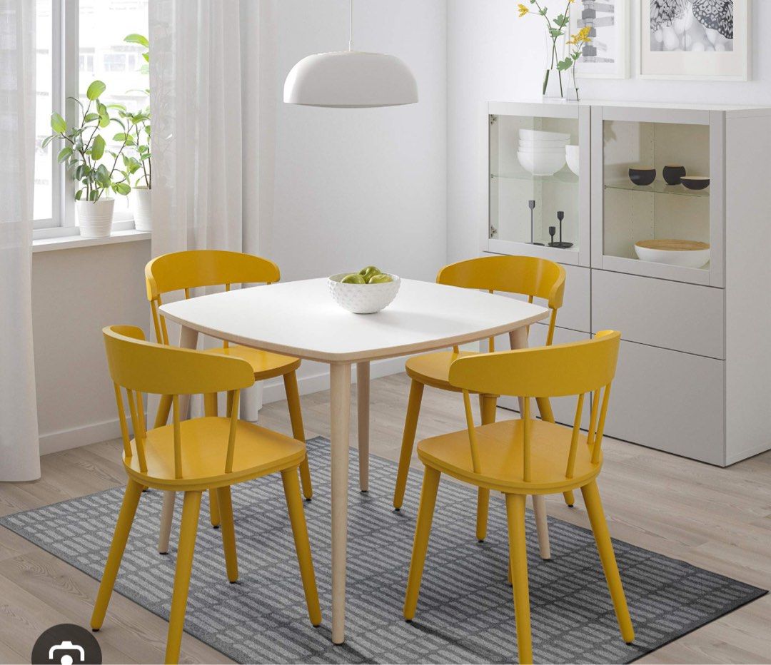 Ikea table (Category: Tables & Sets) located in Tampoi. Submitted by norsyafiqa57931 (Listing ID 1454077756, Image 2). Description: Omtanksam ikea table Solid wood New in box White colour, leg wood colour.