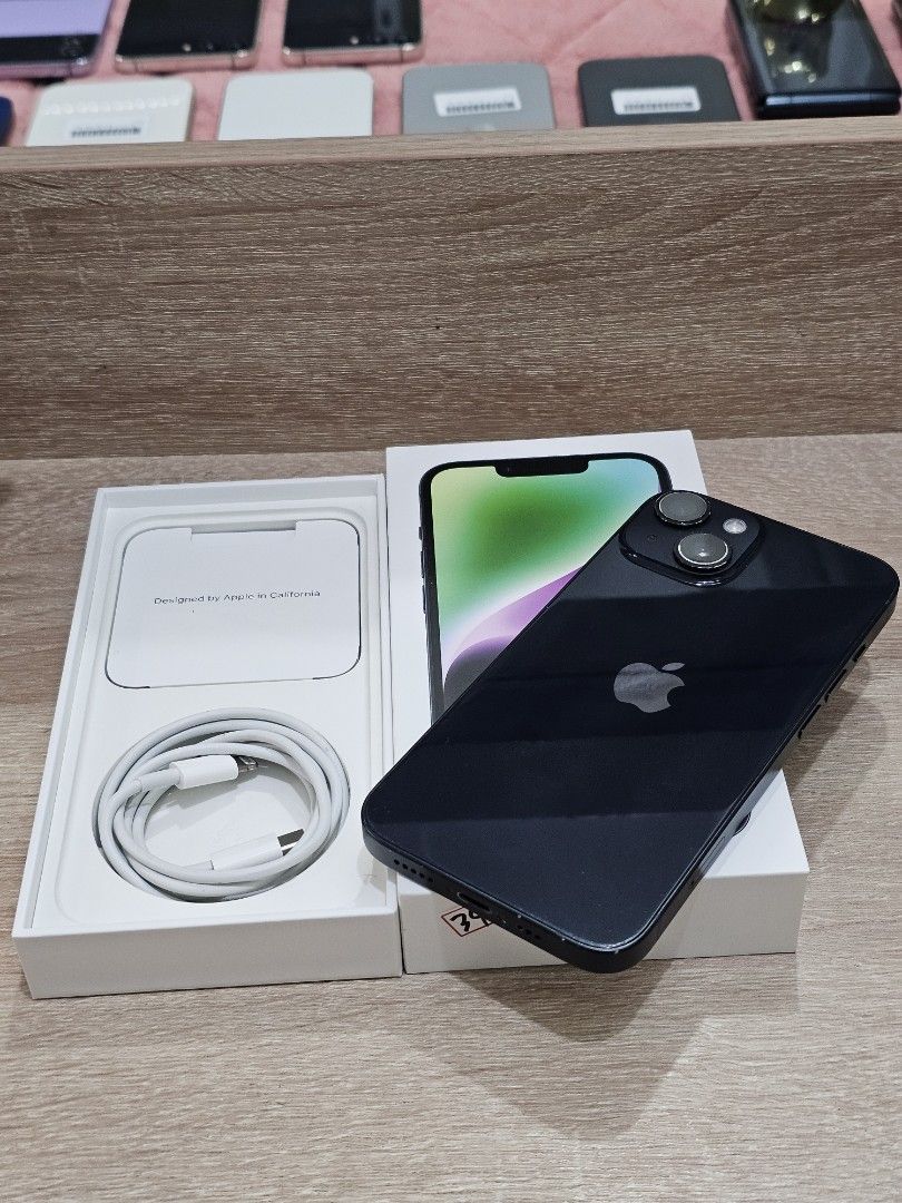 IPHONE 14 128GB 77%BH (Category: iPhone 14 Series) located in Rizal. Submitted by bheviers14 (Listing ID 1454021016, Image 1). Description: IPHONE 14 128GB 77% battery health Factory unlocked All working ✅️ Test to sawa no history of repair WIth original box,cable No issue performance ISSUE:DENTS,HAIRLINE CRACK LENS (NOT AFFECTED SHOTS) NO SWAP Store location: Cityland grand central residences mandaluyong Ground-floor unit 106.