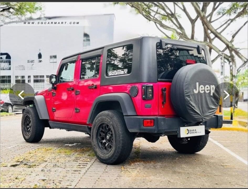 Jeep Wrangler Unlimited 3.8 (A) (Category: Used Cars) located in Singapore. Submitted by theatre.of.dreams (Listing ID 1454049066, Image 3). Description: Features: 4 wheel drive, 3.8 litre V6 engine producing 285 horsepower, 260 pound feet of torque! For racing shocks, power windows, heavy duty axle. View specs of the Jeep Wrangler Unlimited (2007-2011). Hot pink! New leather interior. Air-con is great! Accessories: Upgraded digital cluster with 