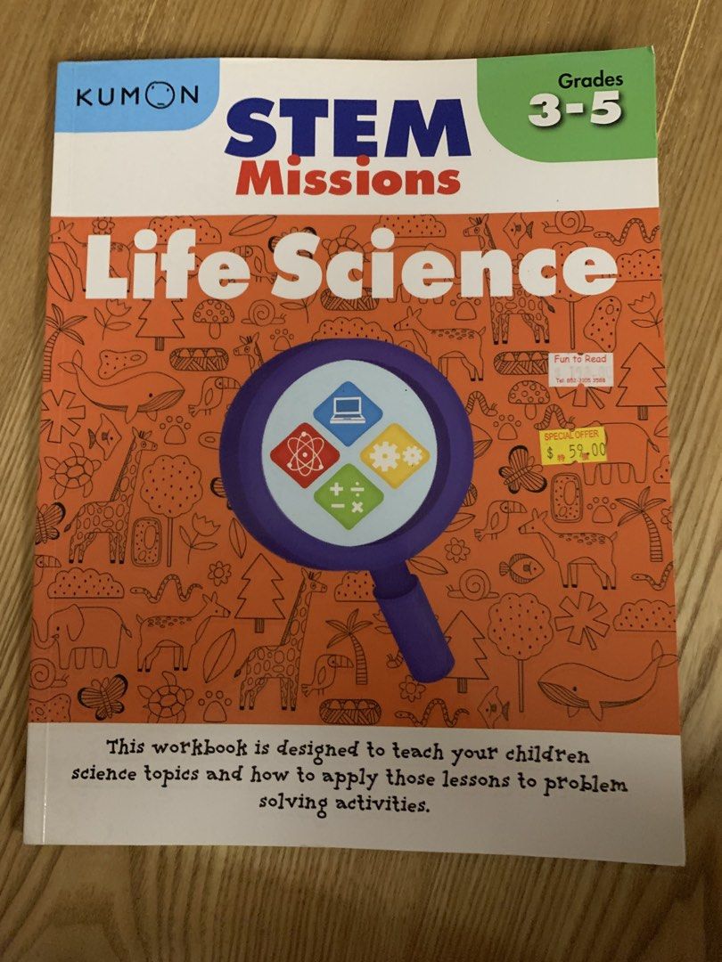 Kumon STEM Missions Life Science Workbook Grades 3-5 （分類：教科書）位於 Hong Kong。 由 mutchaaa 提交（商品編號 1454172924，圖片 1）。簡介： Kumon STEM Missions workbook for Life Science. Covers topics like Plant Adaptations, Pollination, and Habitat Change. Designed for Grades 3-5. Helps children develop critical thinking skills. This workbook is designed to teach science topics and how to apply lessons to problem-solving activities. Great for young learners.。