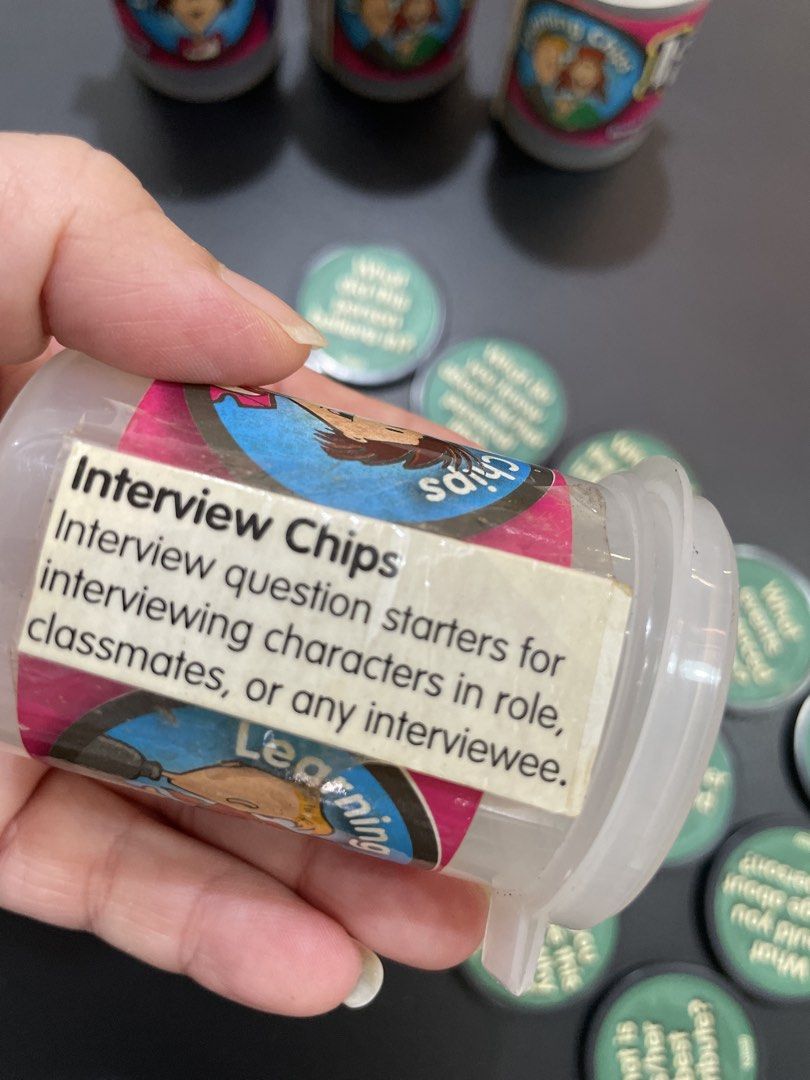 learning Chipd (Category: Plushies & Soft Toys) located in Singapore. Submitted by ardent315 (Listing ID 1454050783, Image 3). Description: KAGAN PUBLISHING DISCUSSION LEARNING CHIPS Incomplete Set With Storage Container 4 Canisters @$12 for all. 1) Interview Chips - how to interview and write personal information 2) Event Chips - how to discuss and retell events 3) Paraphrase Chips - critical skills in language development 4) Famous Folks Chip .