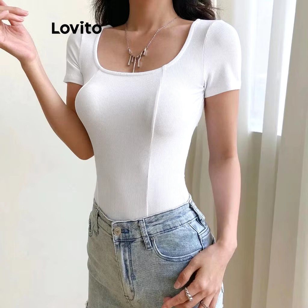 Lovito White Structure Line Bodysuit (Category: Others Tops) located in Pasig City. Submitted by Arieee (Listing ID 1454094071, Image 2). Description: Lovito White Structure Line Bodysuit ✨ Size: Small (please refer to the uploaded image for exact measurements) ✨ Condition: Brand new with tag, only worn for fitting ✨ No actual “when worn” photos available, but I can send actual item photos upon request via PM.