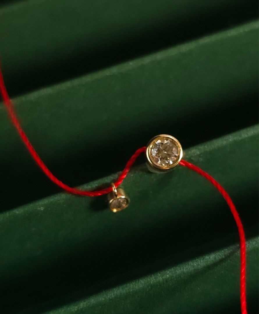 Lucky Red String Bracelet with Diamonds in 18k Gold (Category: Bracelets) located in Cebu City. Submitted by virnee (Listing ID 1454022430, Image 2). Description: 0.23TCW 18k Chinese gold 14.5-18cm Item Code: 062026265.