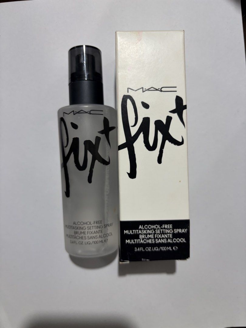 MAC Fix+ Alcohol-Free Multitasking Setting Spray 100ml (Category: Makeup) located in Makati City. Submitted by yoursthriftly (Listing ID 1454171013, Image 1). Description: ✨MAC Fix+ Setting Spray✨ - 100ml bottle - Alcohol-free formula - Multitasking: sets makeup or refreshes skin - Includes original box Note: USED (sprayed once) ₱999 📍Makati.
