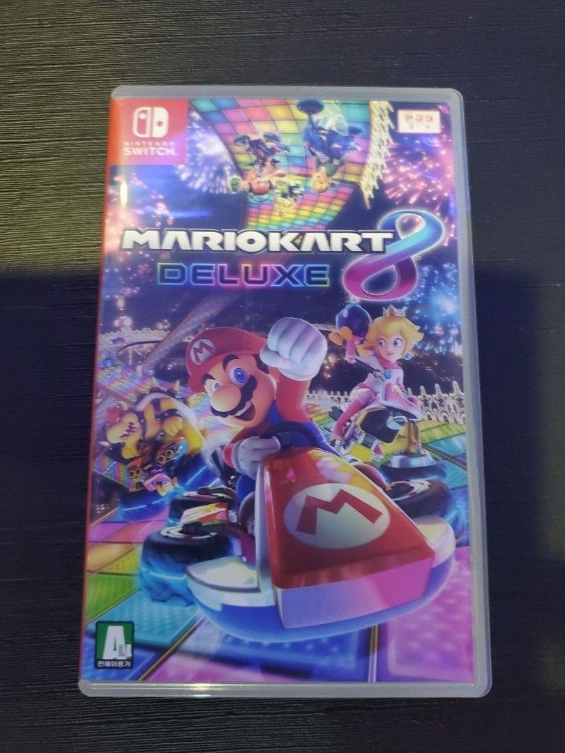 Mario Kart 8 Deluxe for Nintendo Switch (Category: Nintendo) located in Santa Rosa. Submitted by aeonkraft2026 (Listing ID 1454014944, Image 1). Description: Race with Mario and friends anytime, anywhere! Burn rubber across Mushroom Kingdom raceways—underwater, in the sky, upside-down in zero-g, and past the finish—for the win! Get revved up for local multiplayer*, online** in-game tournaments, a revamped battle mode, and more! Stay fresh in the 