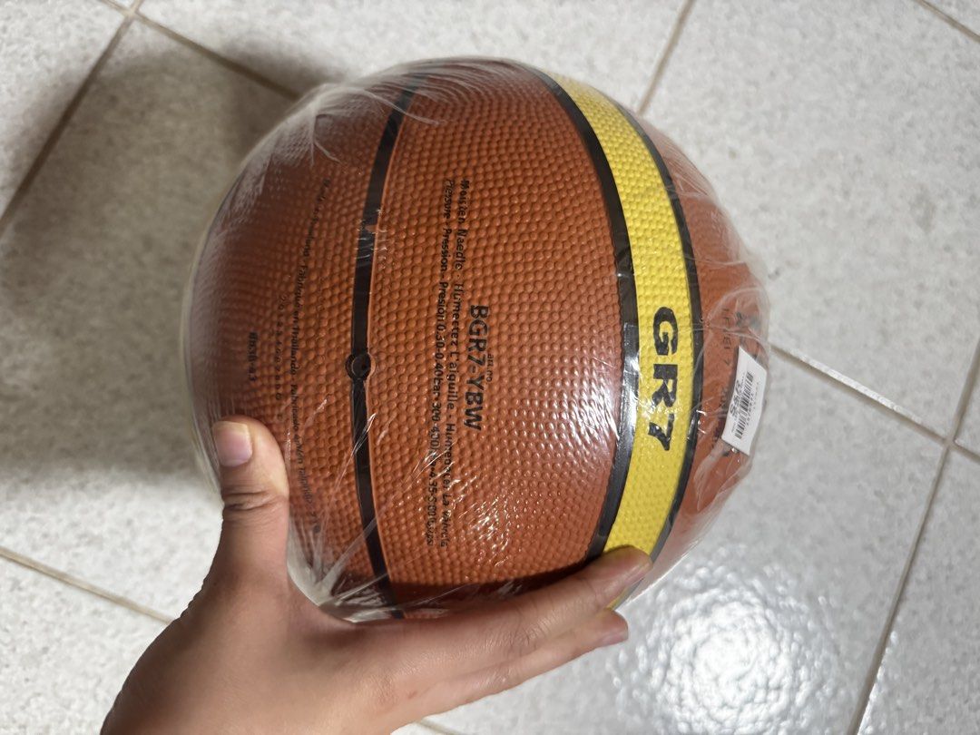 Molten GR7 Basketball (Category: Racket and Ball Sports) located in Manila. Submitted by angela.gg (Listing ID 1454052572, Image 2). Description: - Brand: Molten - Model: GR7 - Size: 7 - Condition: Brand new, still in original plastic wrap - Purchase Location: S&R - Ideal for: Indoor and outdoor play - Ready for your next game!.