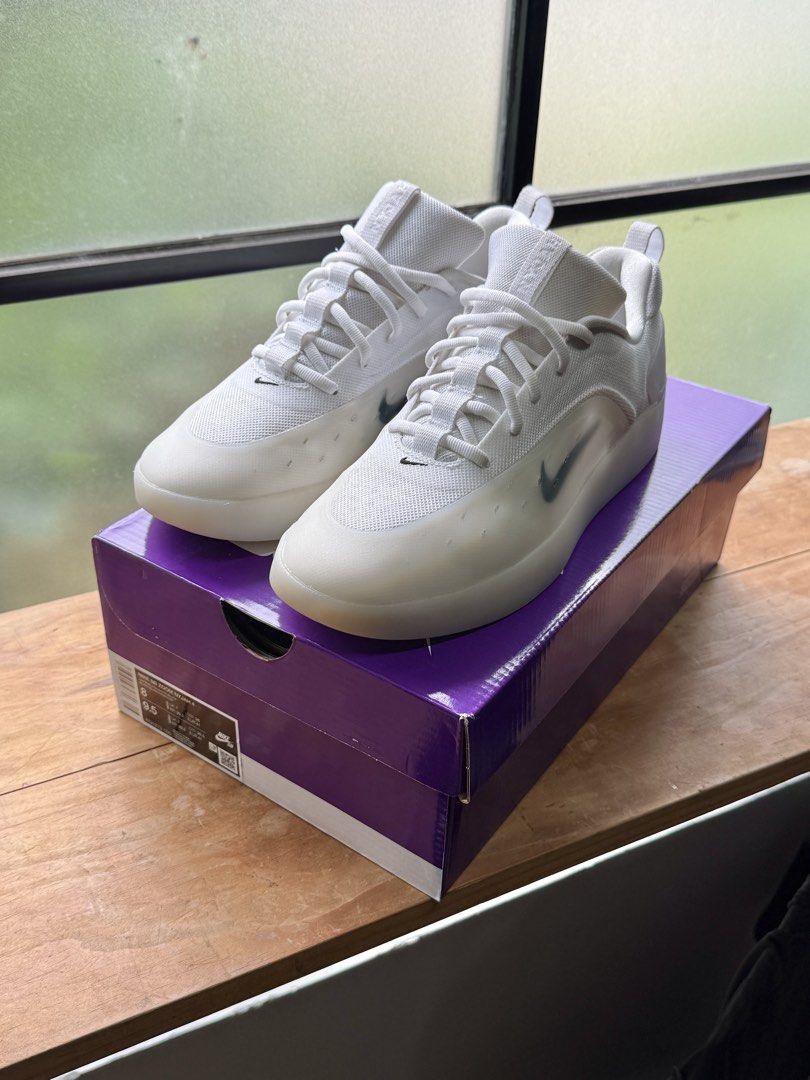 Nike SB Nyjah 4 size 8US white (Category: Sneakers) located in Bacolod City. Submitted by the_grey (Listing ID 1454138549, Image 2). Description: - White Nike SB Nyjah 4 - Size 8US - Comes with original purple Nike SB box/sticker, bought from Nike online retail price is 6295 - lightly used for walking, perfect for skating or casual wear - selling because the size 8 feels narrow on my feet. I was planning to skate them but I might just get a bigge