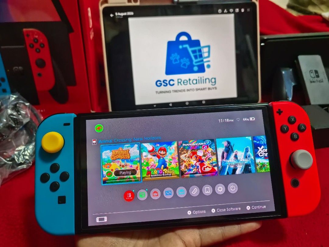 Nintendo Switch Console with Accessories and Games (Category: Nintendo) located in Manila. Submitted by theaimchellygroup (Listing ID 1454017476, Image 3). Description: Nintendo Switch OLED Package Inclusions: 1. Original Box 2. NSW Oled 3. Original Accessories 4. Skull & Co Carrying Case 5. Skull & Co Neo Grip 6. Extra Grips 7. Extra Tempered Glass Unit Condition: 1. Good as New (Super Smooth) 2. No Joycon Drifts 3. Seldomly Used 4. Screen Prote