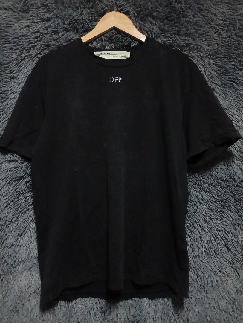 Off White Swarovski Tee (Category: Activewear) located in Manila. Submitted by thrift_marvs (Listing ID 1454179462, Image 1). Description: Off White Swarovski Tee Size Medium Very Good Condition Needs Wash Issue missing beads on front 200 + sf only.