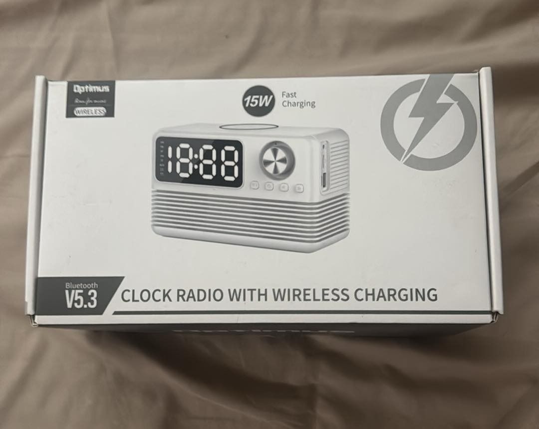 Optimus Bluetooth Clock Radio with 15W Wireless Charging (Category: Clocks) located in Marikina City. Submitted by thevelvetcat (Listing ID 1454154441, Image 1). Description: - Optimus Clock Radio with Bluetooth V5.3 - 15W Fast Wireless Charging - Clear Time Display - Ideal for Bedside Tables - Easy Phone Connectivity - Built-in Radio Function.