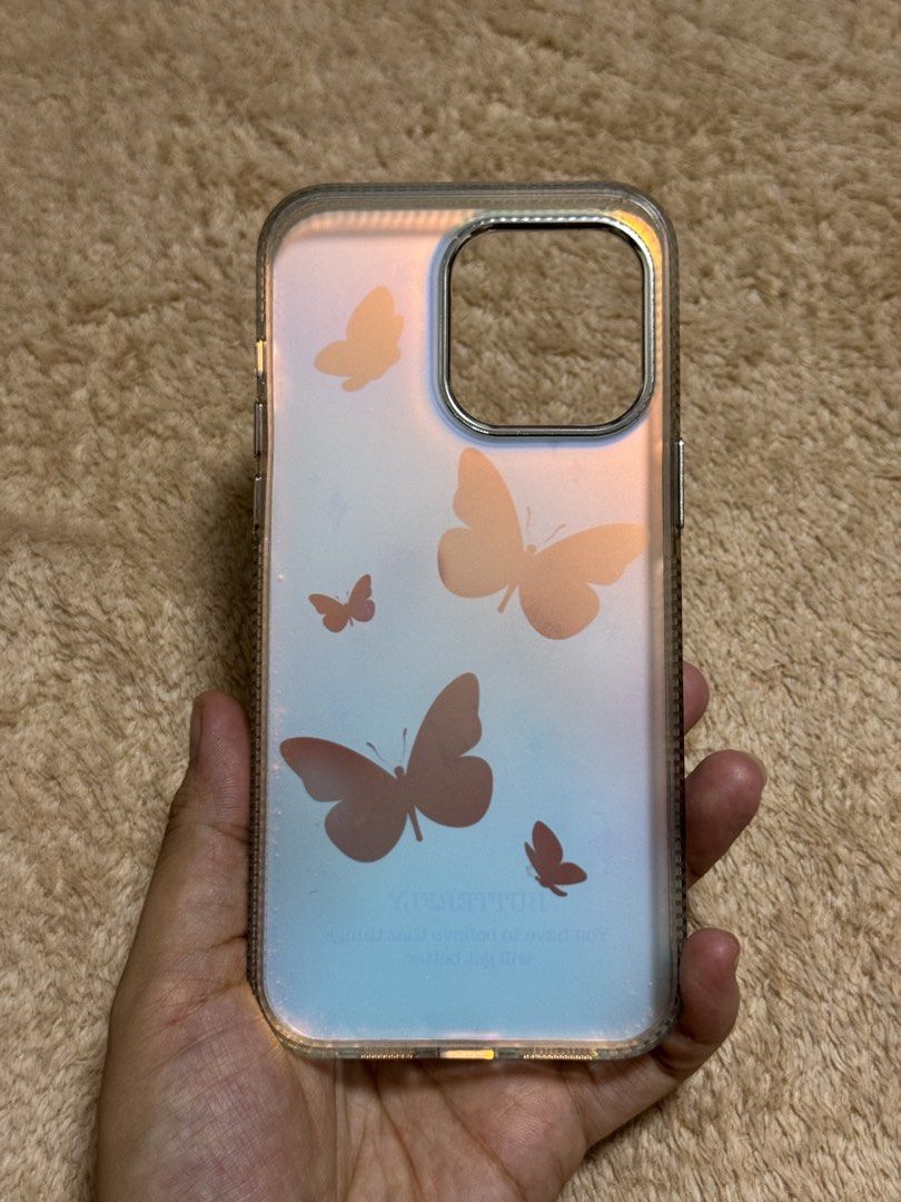 Orange White Butterfly Iphone 16 Pro Max Phone Case (Category: Cases & Sleeves) located in Manila. Submitted by averythingg (Listing ID 1454081052, Image 2). Description: For Iphone 16 (sixteen) Pro Max users. With quote "You have to believe that things will get better" .
