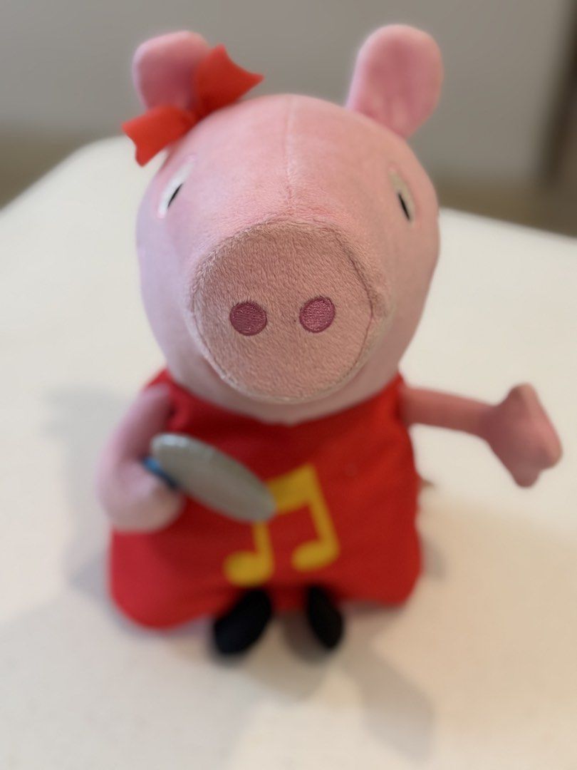 Peppa Pig Singing Plush Toys 11inch (Category: Plushies & Soft Toys) located in San Juan City. Submitted by knickscorner (Listing ID 1454088846, Image 2). Description: 11” plush toys 3 songs Slightly used No box P1200 .