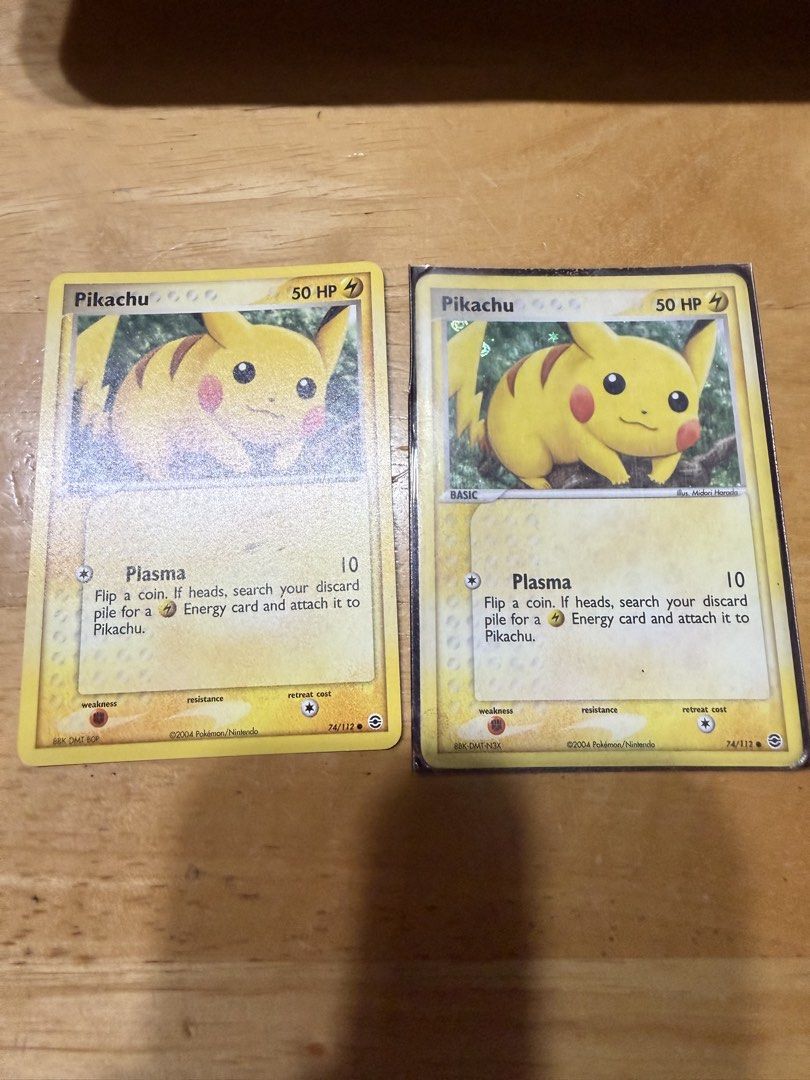 Pokemon Pikachu 74/112 ReverseHolo & Normal Set (Category: Raw Singles) located in Mandaluyong City. Submitted by jeromeeasy (Listing ID 1454150018, Image 3). Description: ‼️Read‼️Read‼️Read‼️ Mint condition Asking price is 14k for both OBO Open for trades sa toys Additional photos upon request Meetup only Mandaluyong loc.