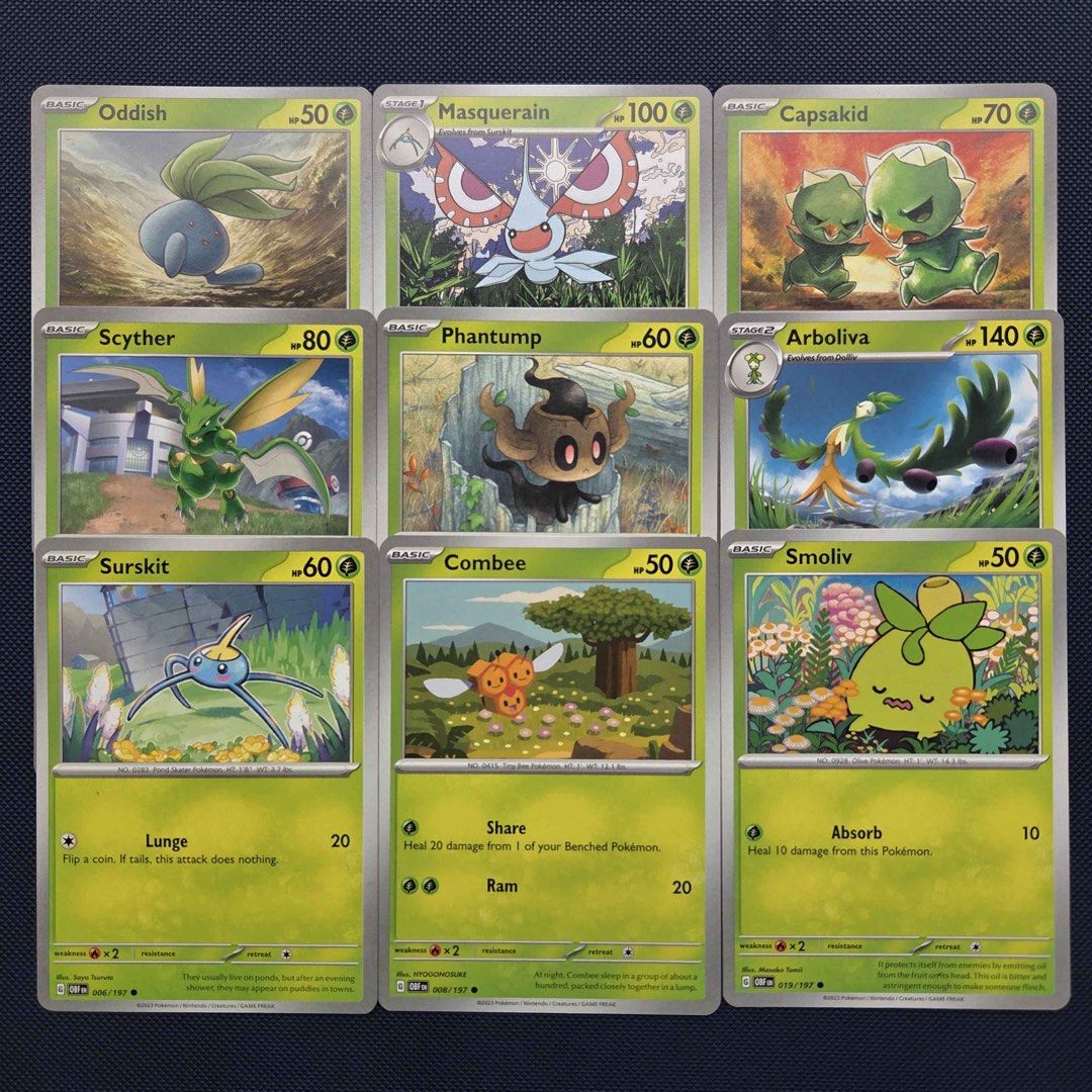 Pokemon Trading Card Game — Obsidian Flames (Category: Raw Singles) located in Manila. Submitted by nicknixx (Listing ID 1454153792, Image 1). Description: ₱10 each 🔥 Visit our FB page — Toy Box Trinkets for more cards and toys available ✨.